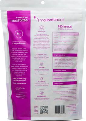 Show full view: Smallbatch Pets Non-GMO Turkey Meal Bites Freeze-Dried Cat Food, 10-oz bag slide 3 of 9