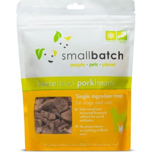Smallbatch Pets Pork Hearts Grain-Free Adult Freeze-Dried Dog & Cat Treats, 3.5-oz bag