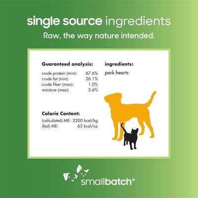 Show full view: Smallbatch Pets Pork Hearts Grain-Free Adult Freeze-Dried Dog & Cat Treats, 3.5-oz bag slide 5 of 9