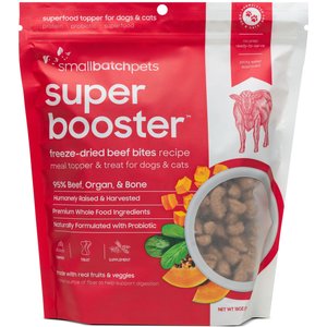 Smallbatch Pets Super Booster Beef Bites Grain-Free Adult Freeze-Dried Dog & Cat Treats, 18-oz bag