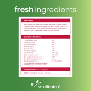 Smallbatch Pets Super Booster Beef Bites Grain-Free Adult Freeze-Dried Dog & Cat Treats, 18-oz bag