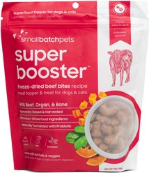 Smallbatch Pets Super Booster Beef Bites Grain-Free Adult Freeze-Dried Dog & Cat Treats, 7-oz bag