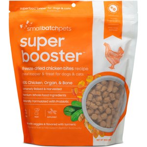 Smallbatch Pets Super Booster Chicken Bites Grain-Free Adult Freeze-Dried Dog & Cat Treats, 18-oz bag
