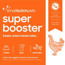 Smallbatch Pets Super Booster Chicken Bites Grain-Free Adult Freeze-Dried Dog & Cat Treats, 7-oz bag slide 2 of 7