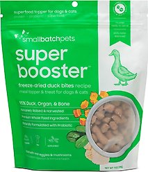 Smallbatch Pets Super Booster Duck Bites Grain-Free Adult Freeze-Dried Dog & Cat Treats, 7-oz bag