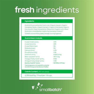 Show full view: Smallbatch Pets Super Booster Duck Bites Grain-Free Adult Freeze-Dried Dog & Cat Treats, 7-oz bag slide 6 of 9