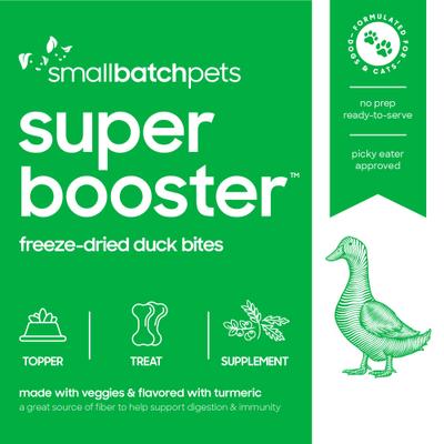 Show full view: Smallbatch Pets Super Booster Duck Bites Grain-Free Adult Freeze-Dried Dog & Cat Treats, 7-oz bag slide 7 of 9