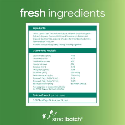 Show full view: Smallbatch Pets Super Booster Lamb Bites Grain-Free Adult Freeze-Dried Dog & Cat Treats, 7-oz bag slide 6 of 9