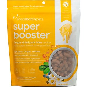 Smallbatch Pets Super Booster Pork Bites Grain-Free Adult Freeze-Dried Dog & Cat Treats, 7-oz bag