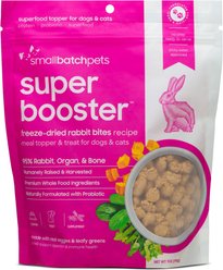 Smallbatch Pets Super Booster Rabbit Bites Grain-Free Adult Freeze-Dried Dog & Cat Treats, 7-oz bag