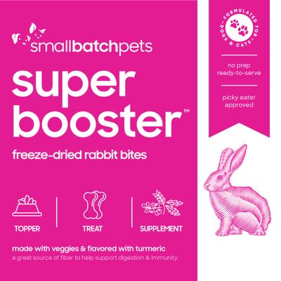 Show full view: Smallbatch Pets Super Booster Rabbit Bites Grain-Free Adult Freeze-Dried Dog & Cat Treats, 7-oz bag slide 7 of 9