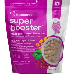 Smallbatch Pets Super Booster Turkey Bites Grain-Free Adult Freeze-Dried Dog & Cat Treats, 18-oz bag