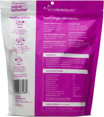 Show full view: Smallbatch Pets Super Booster Turkey Bites Grain-Free Adult Freeze-Dried Dog & Cat Treats, 18-oz bag slide 3 of 9