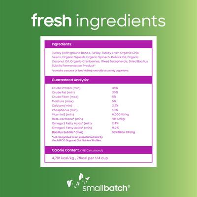 Show full view: Smallbatch Pets Super Booster Turkey Bites Grain-Free Adult Freeze-Dried Dog & Cat Treats, 7-oz bag slide 6 of 9