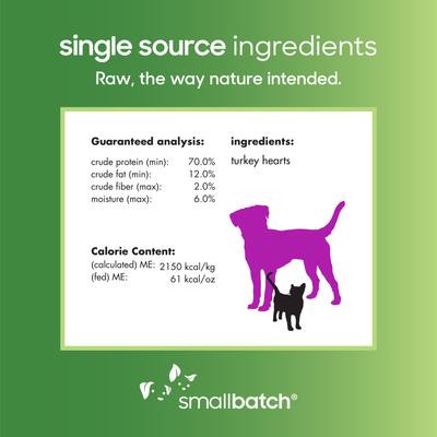 Show full view: Smallbatch Pets Turkey Hearts Grain-Free Adult Freeze-Dried Dog & Cat Treats, 3.5-oz bag slide 5 of 8