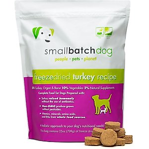 Smallbatch Pets Turkey Sliders Non-GMO Adult Freeze-Dried Dog Food, 25-oz bag