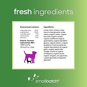 Smallbatch Pets Turkey Sliders Non-GMO Adult Freeze-Dried Dog Food, 25-oz bag