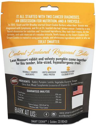 Show full view: Smart Cookie Barkery Central Lowlands Rabbit & Pumpkin Grain-Free Dog Treats, 5-oz bag slide 3 of 4