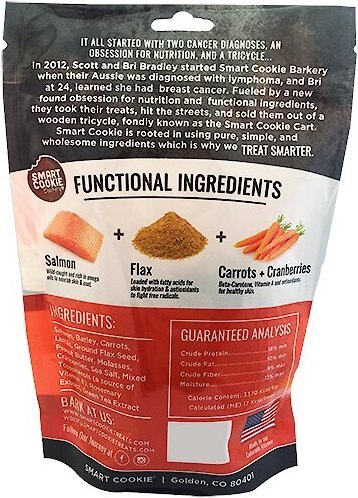 Smart Cookie Barkery Skin & Coat Salmon Dog Treats, 8-oz bag