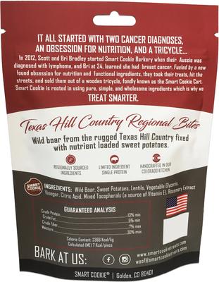 Show full view: Smart Cookie Barkery Texas Hill Country Wild Boar & Sweet Potato Grain-Free Dog Treats, 5-oz bag slide 3 of 5