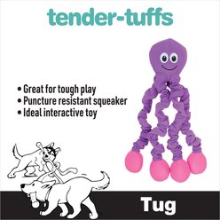 Smart Pet Love Snuggle Puppy Tender Tuffs Orange Octopus Tug-of-War Squeaky Dog Toy, Purple slide 2 of 6