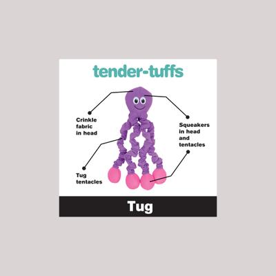 Show full view: Smart Pet Love Snuggle Puppy Tender Tuffs Orange Octopus Tug-of-War Squeaky Dog Toy, Purple slide 3 of 8