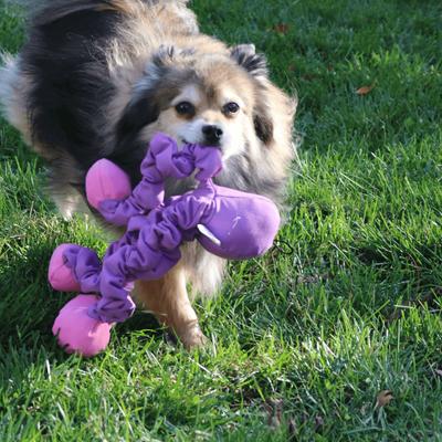 Show full view: Smart Pet Love Snuggle Puppy Tender Tuffs Orange Octopus Tug-of-War Squeaky Dog Toy, Purple slide 6 of 8