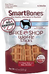 SmartBones Bake Shop Easily Digestible Chicken Waffle Stick Dog Chews, 4 count