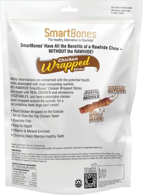 Show full view: SmartBones Chicken Wrapped Sticks Peanut Butter Flavor + Chicken Wrapped Sticks Chicken Flavor Dog Treats slide 3 of 10