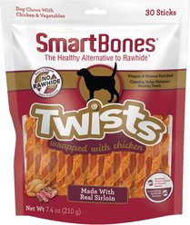 SmartBones Chicken Wrapped Sticks Sirloin Dog Treats, 30 count