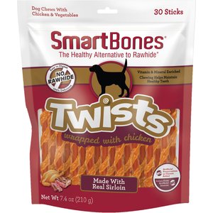 SmartBones Chicken Wrapped Sticks Sirloin Dog Treats, 30 count