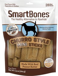 SmartBones Churro-Style Mini Sticks Dog Treats, 28 count