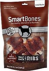 SmartBones Grill Masters Ribs Half Racks Dog Treats, 5 count