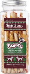 SmartBones Holiday Chicken Wrapped Twists Dog Treats, 28 count