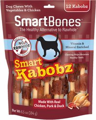 SmartBones Kabobz Triple Meat Flavor Dog Treats, 12 count