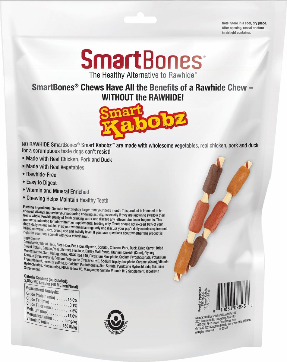 Ruff & Whiskerz Triple Kabobz Jumbo Dog Rawhide Treats