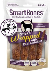 SmartBones Lamb & Brown Rice Sticks Wrapped with Real Chicken Rawhide-Free Dog Chews, 4 count slide 1 of 9