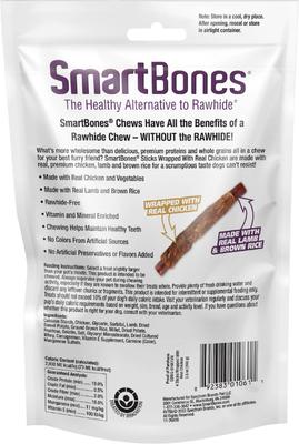 Show full view: SmartBones Lamb & Brown Rice Sticks Wrapped with Real Chicken Rawhide-Free Dog Chews, 4 count slide 3 of 10