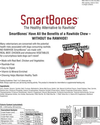 Show full view: SmartBones Large Beef Chew Bones Dog Treats, 3 count slide 3 of 7