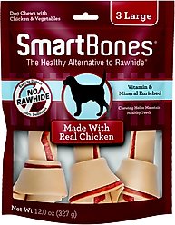 SmartBones Large Chicken Chew Bones Dog Treats, 3 count