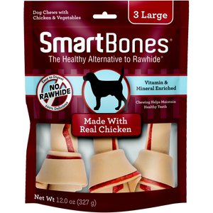 SmartBones Large Chicken Chew Bones Dog Treats, 3 count