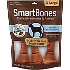 SmartBones Large Peanut Butter Chew Bones Dog Treats, 3 count