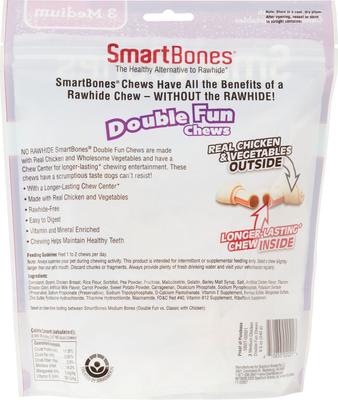 Show full view: SmartBones Medium DoubleTime Chicken Chews Dog Treats, 3 count slide 3 of 6