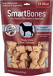 SmartBones Mini Chicken Chew Bones Dog Treats, 16 count