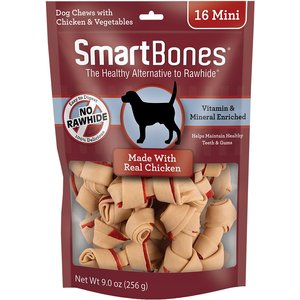 SmartBones Mini Chicken Chew Bones Dog Treats, 16 count
