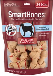 SmartBones Mini Chicken Chew Bones Dog Treats, 24 count