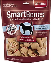 SmartBones Mini Chicken Dog Treats, 32 count