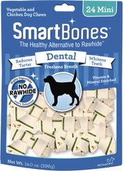 SmartBones Mini Dental Chew Bones Dog Treats, 24 count