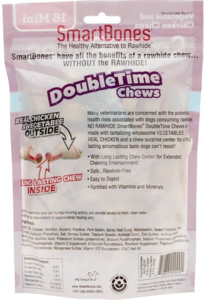 SmartBones Small DoubleTime Chicken Rolls Dog Treats