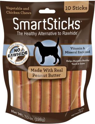 Show full view: SmartBones Mini Peanut Butter Chew Bones + SmartSticks Peanut Butter Chews Dog Treats slide 6 of 9